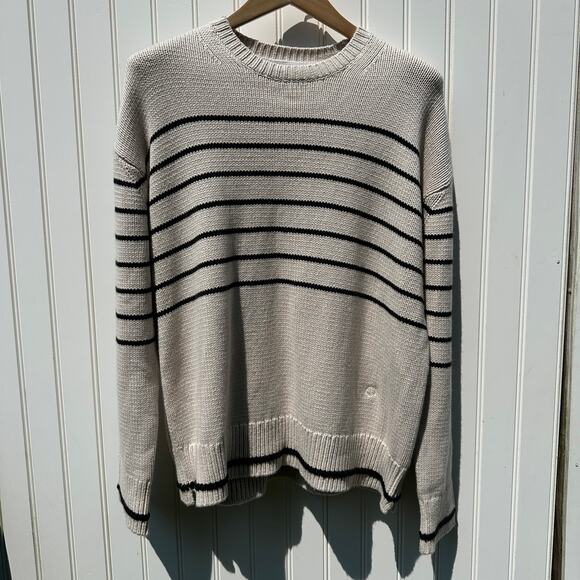 Maria McManus Heavy Gauge Oversized Crew Sweater Small Crema Black NWT$990 - Picture 4 of 16